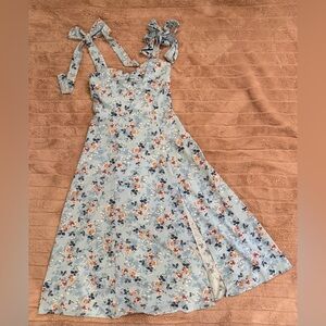 Blue and White Floral Dress